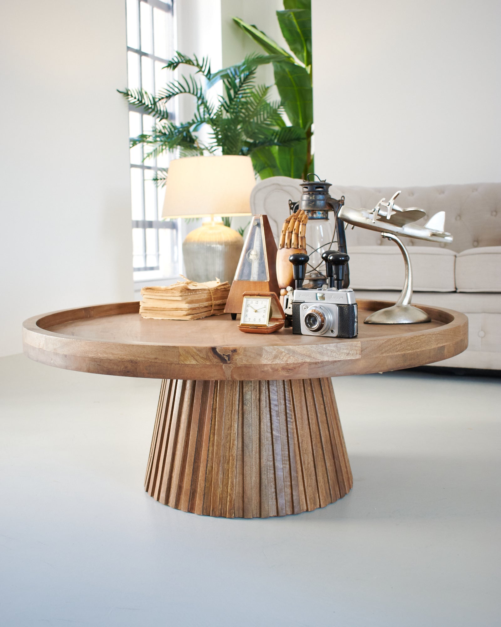 Tavolino rotondo moderno in legno Classic Wood 87 cm - OrchideaMilano1981
