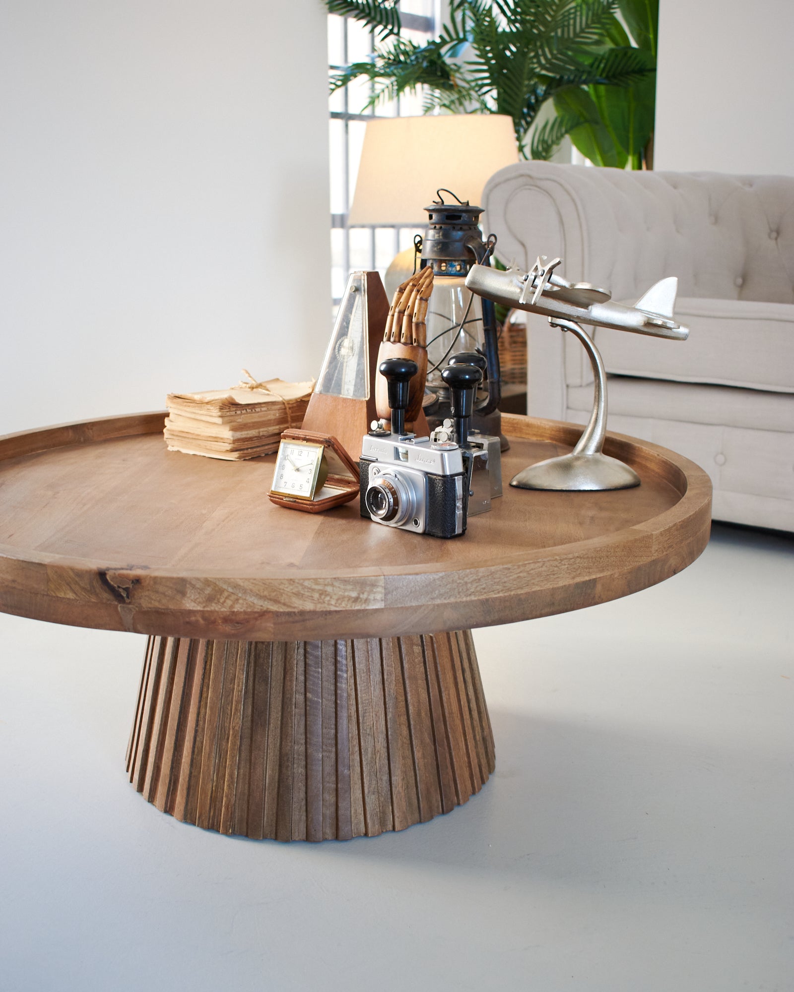 Tavolino rotondo moderno in legno Classic Wood 87 cm - OrchideaMilano1981
