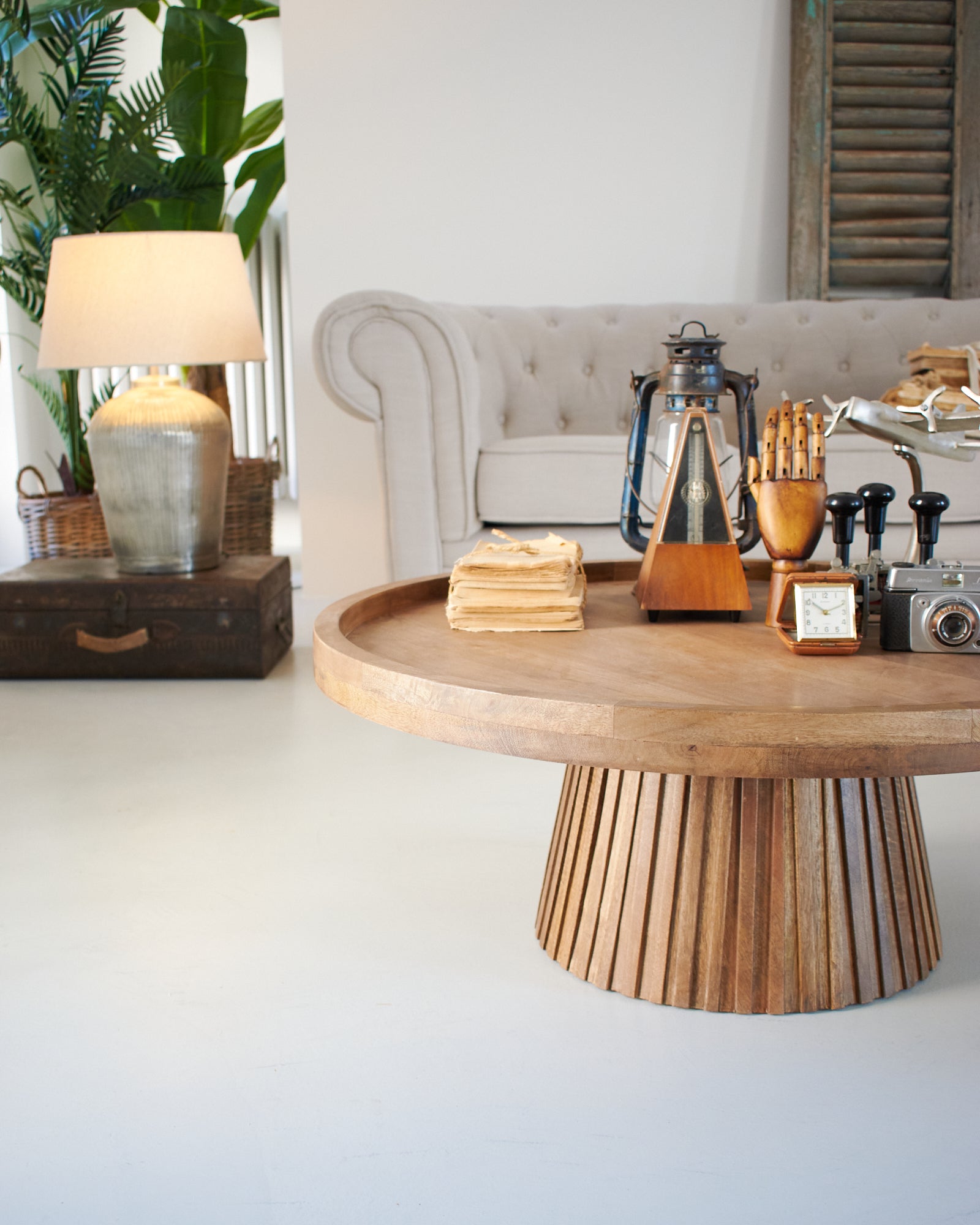 Tavolino rotondo moderno in legno Classic Wood 87 cm - OrchideaMilano1981