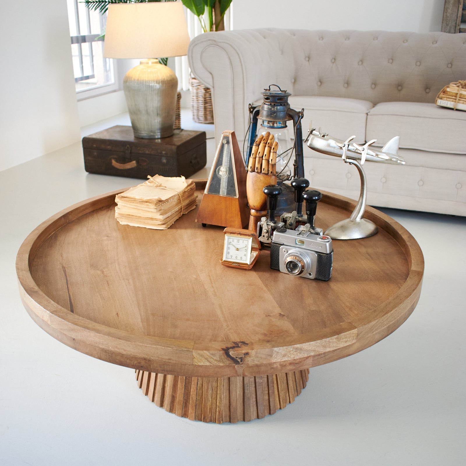 Tavolino rotondo moderno in legno Classic Wood 87 cm - OrchideaMilano1981