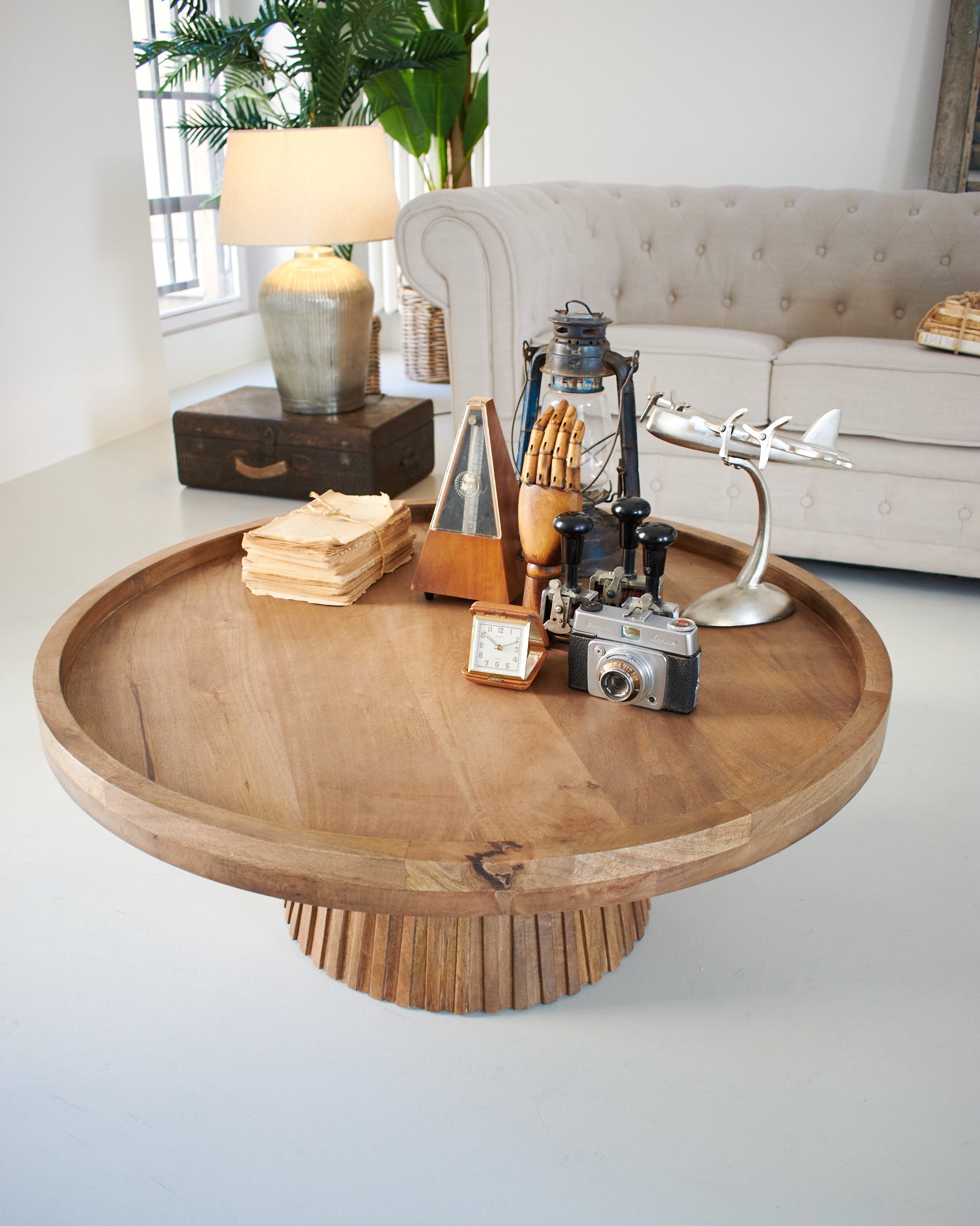 Tavolino rotondo moderno in legno Classic Wood 87 cm - OrchideaMilano1981