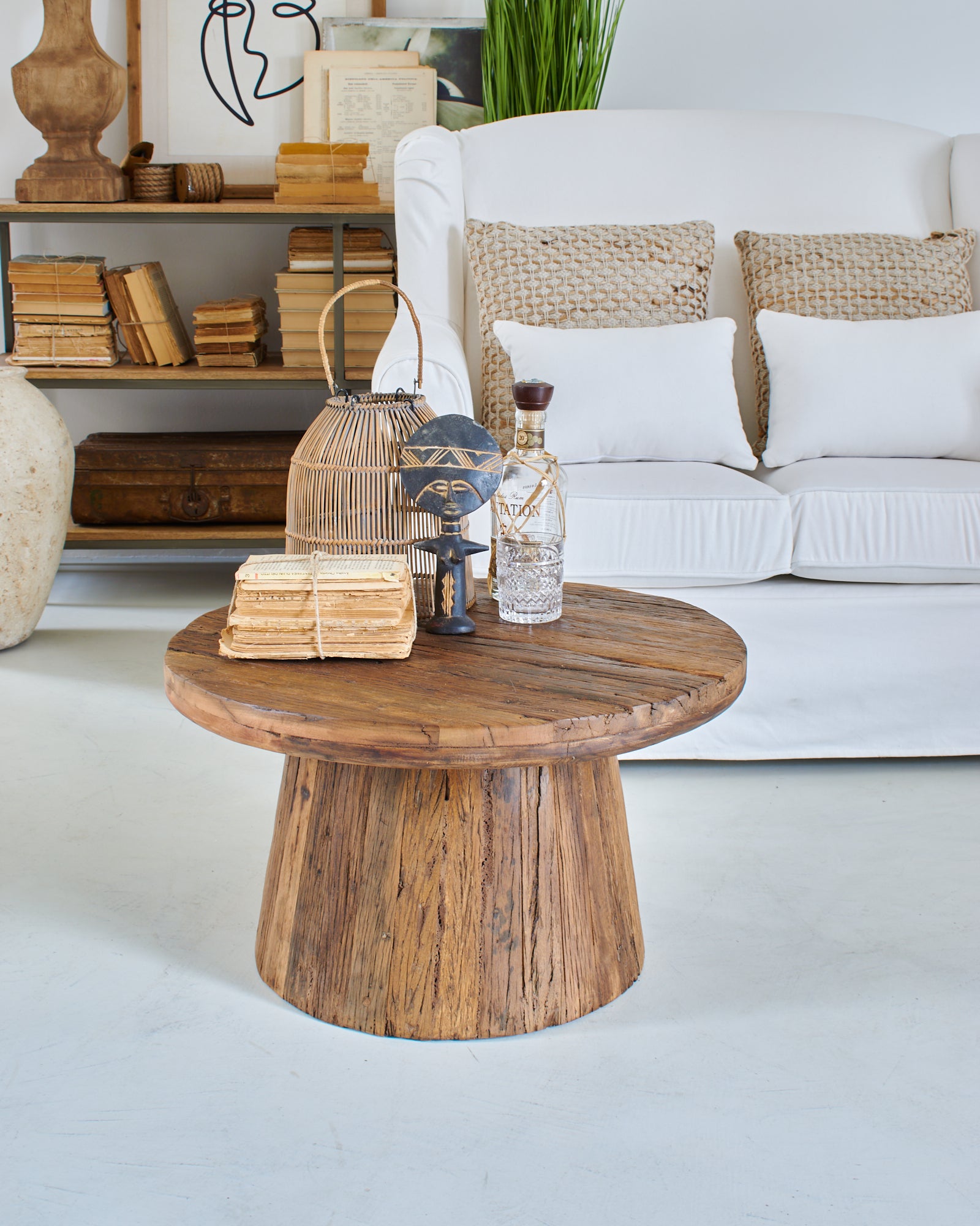 Tavolino rotondo moderno in legno Raw Medium 66 cm - OrchideaMilano1981