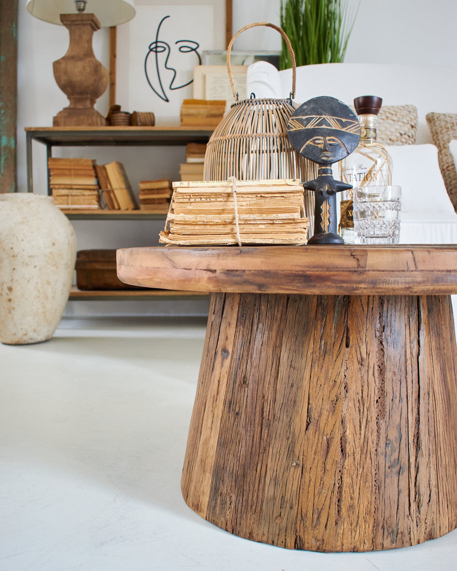 Tavolino rotondo moderno in legno Raw Medium 66 cm - OrchideaMilano1981