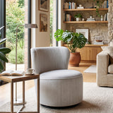 Poltrona girevole in tessuto White and Beige