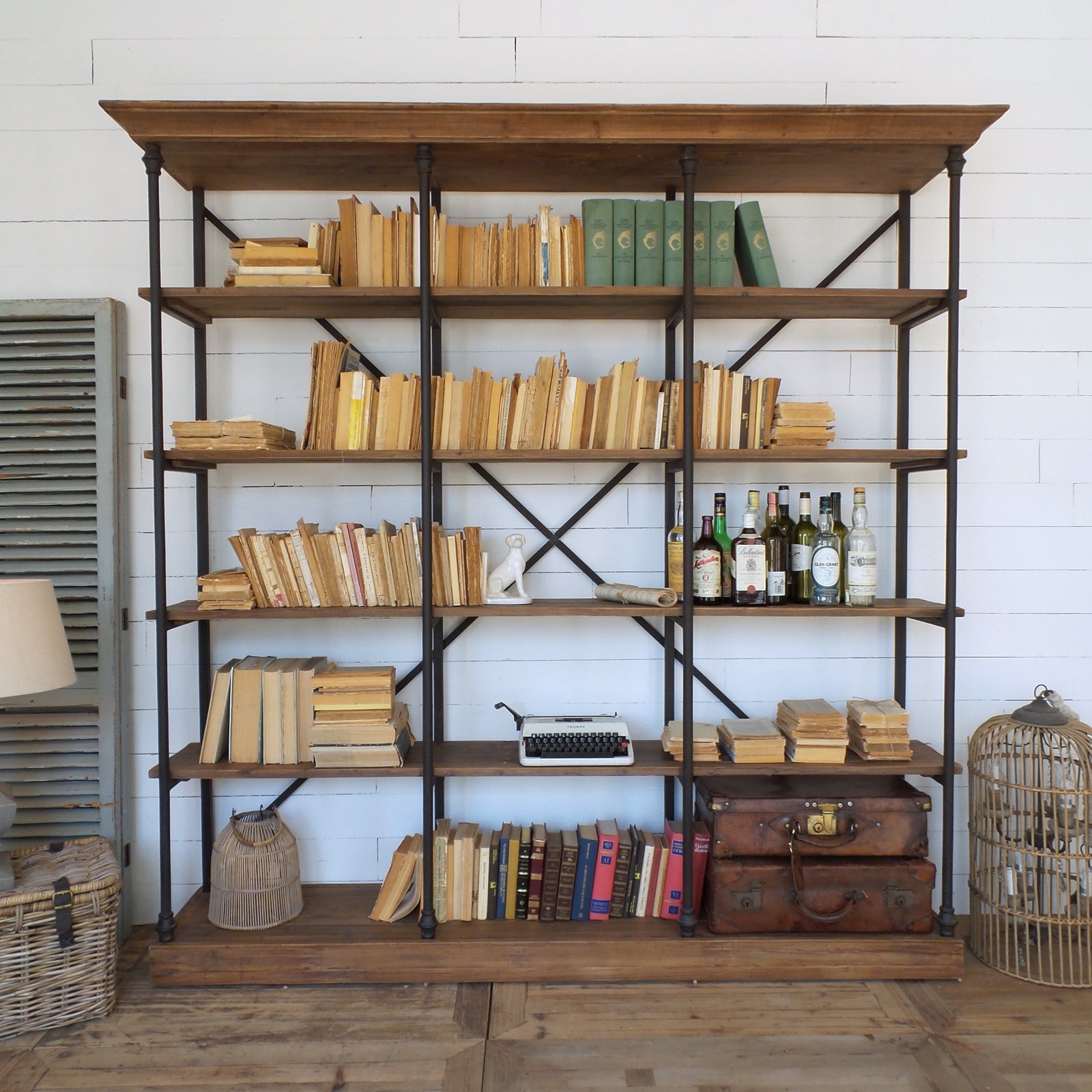 Libreria industriale in legno e ferro Boulangerie XL 213 cm - OrchideaMilano1981