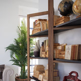 Libreria in legno di olmo di recupero Grange Black 200 cm - OrchideaMilano1981
