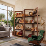Libreria in legno di olmo di recupero Grange Black 200 cm - OrchideaMilano1981