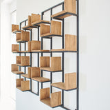 Libreria da parete in legno e ferro Segno 70 cm - OrchideaMilano1981