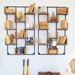 Libreria da parete in legno e ferro Segno 70 cm - OrchideaMilano1981