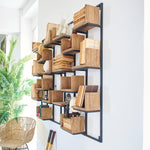 Libreria da parete in legno e ferro Segno 70 cm - OrchideaMilano1981