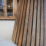 Tavolo rotondo in legno massello con top in zinco Elafonissos 140 cm - OrchideaMilano1981