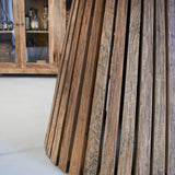Tavolo rotondo in legno massello con top in zinco Elafonissos 140 cm - OrchideaMilano1981