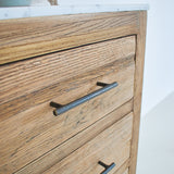 Cassettiera in legno di rovere e marmo Carloforte 90 cm - OrchideaMilano1981