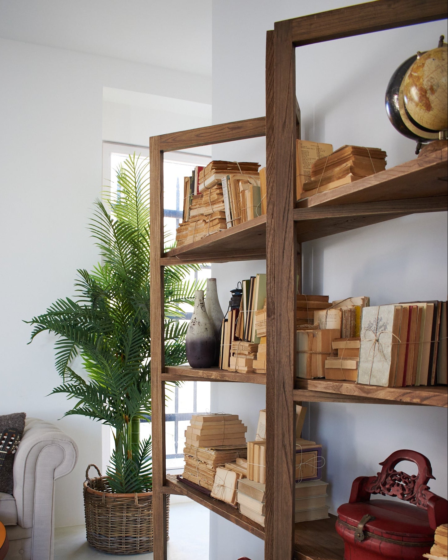 Libreria in legno di olmo di recupero Grange 200 cm - OrchideaMilano1981