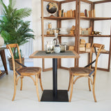 Tavolo quadrato in legno massello da bistrot St. Malo 70 cm - OrchideaMilano1981