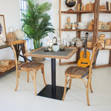 Tavolo quadrato in legno massello da bistrot St. Malo 70 cm - OrchideaMilano1981