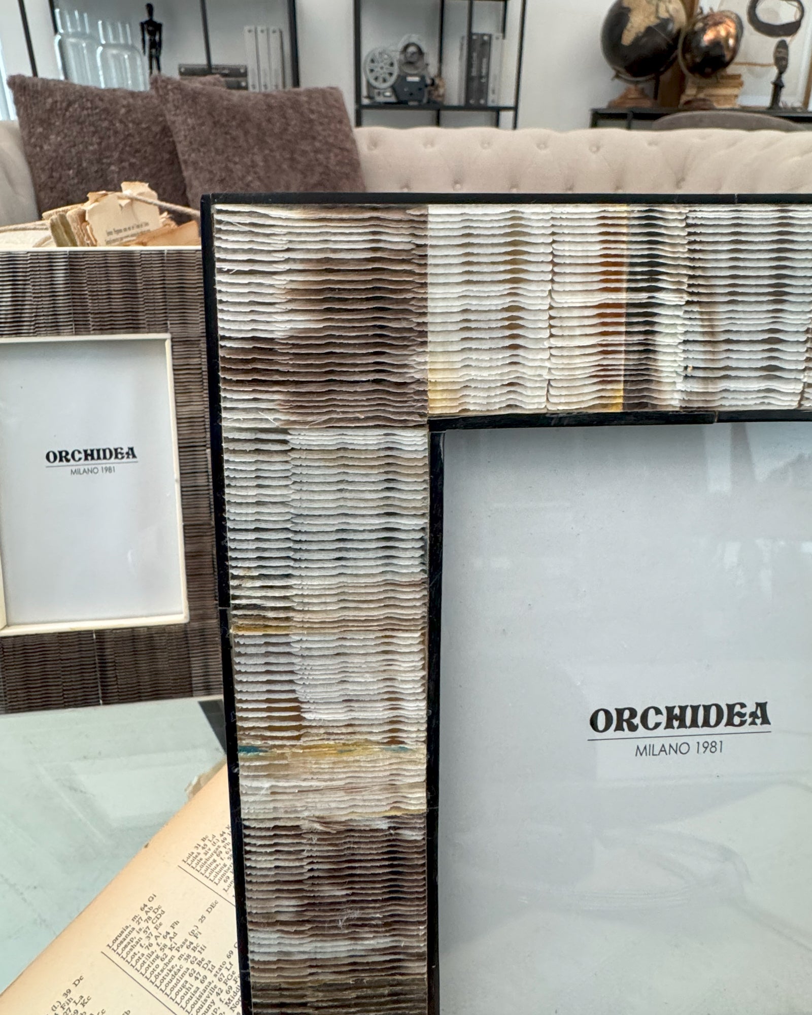 Portafoto con cornice in corno Chrysler Black - OrchideaMilano1981