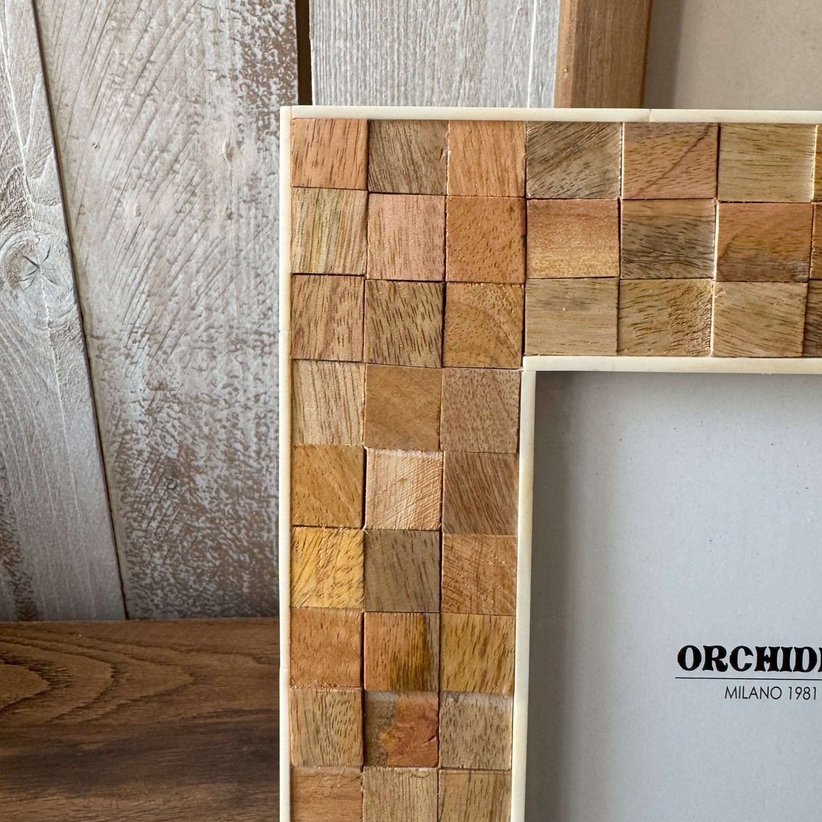 Portafoto con cornice in legno e osso Sahara - OrchideaMilano1981
