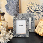 Portafoto con cornice in osso Dusty Blue - OrchideaMilano1981