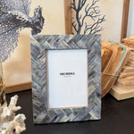 Portafoto con cornice in osso Dusty Blue - OrchideaMilano1981