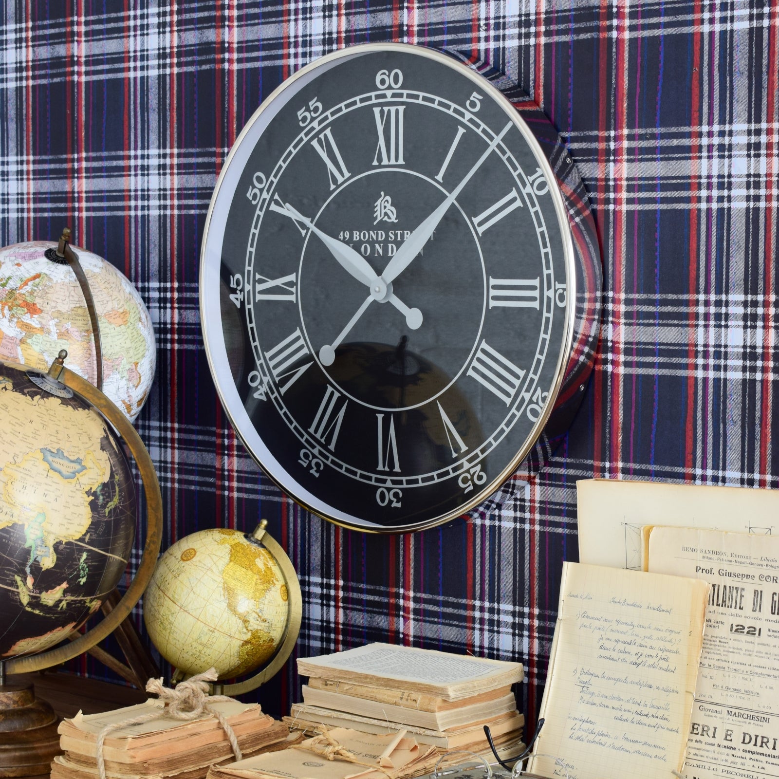 Orologio da parete in alluminio cromato London - OrchideaMilano1981