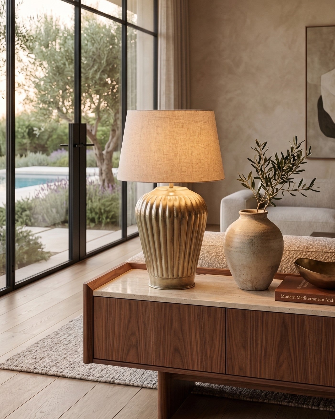 Lampada da tavolo in alluminio lavorato Madras - OrchideaMilano1981
