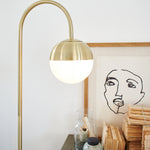 Lampada da terra in metallo, marmo e vetro opalino St. Germain - OrchideaMilano1981