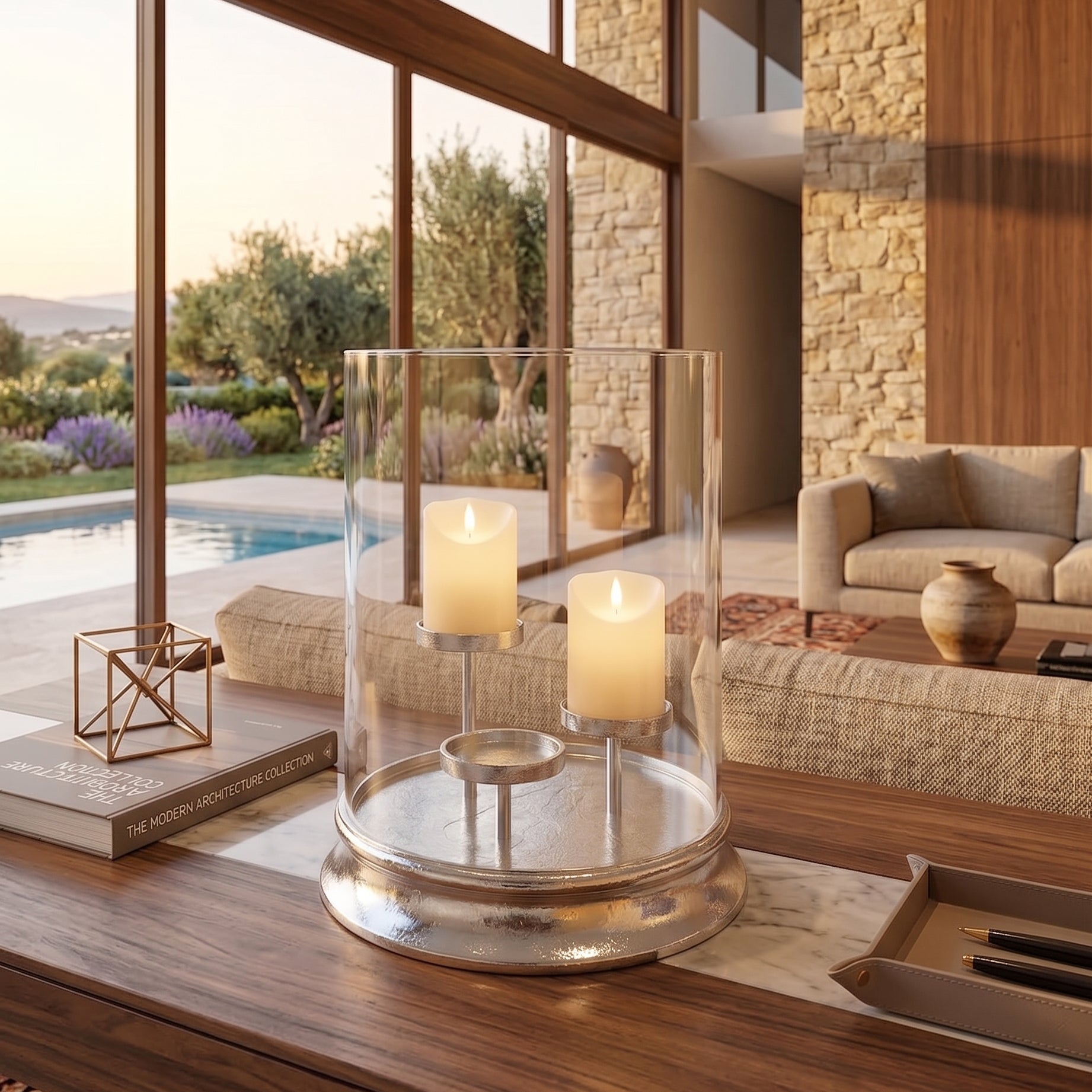 Lanterna portacandele in fusione di alluminio Luxury Home - OrchideaMilano1981