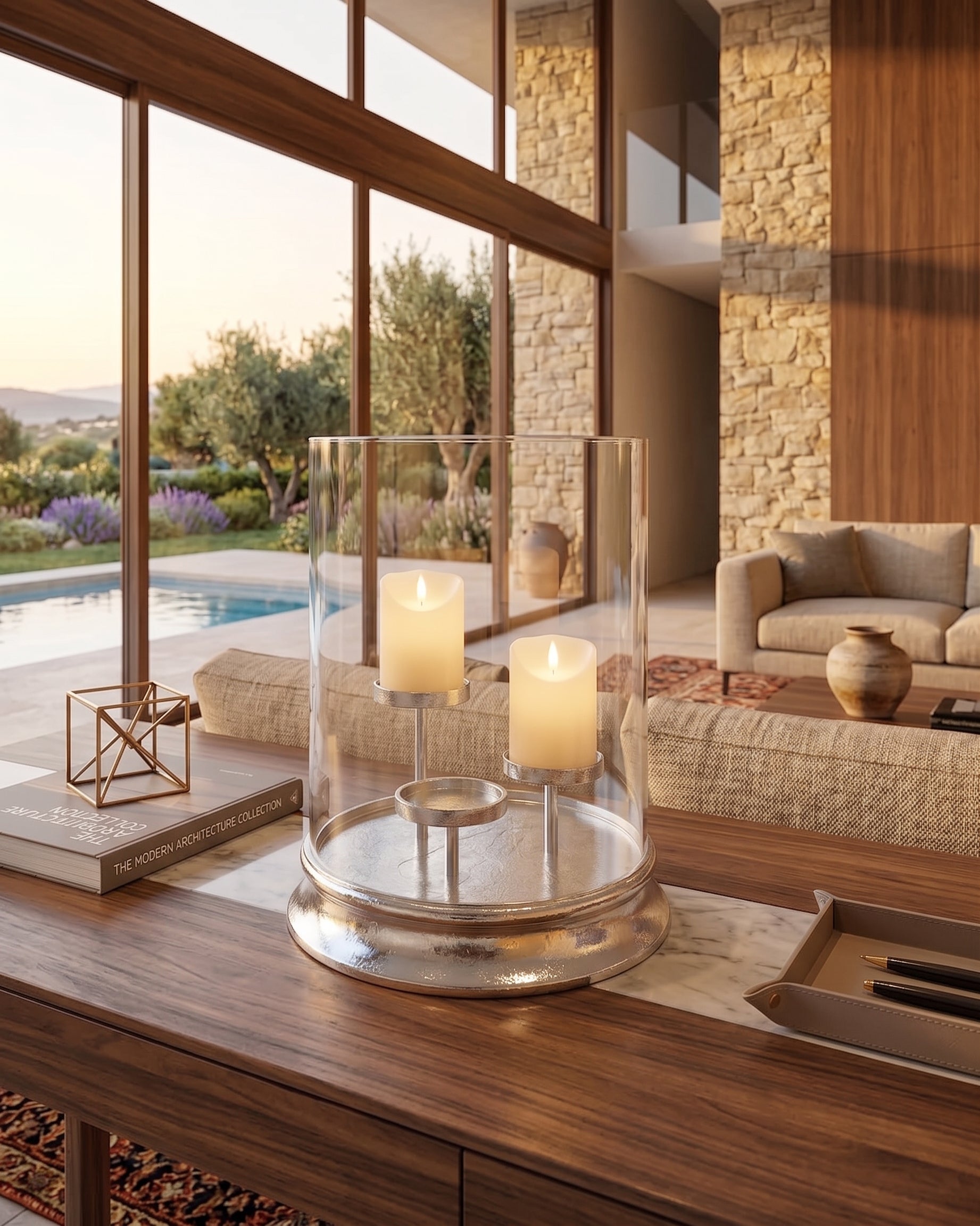 Lanterna portacandele in fusione di alluminio Luxury Home - OrchideaMilano1981