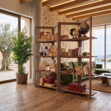 Libreria in legno di olmo di recupero Grange 200 cm - OrchideaMilano1981