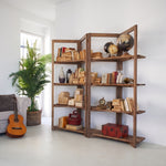Libreria in legno di olmo di recupero Grange 200 cm - OrchideaMilano1981
