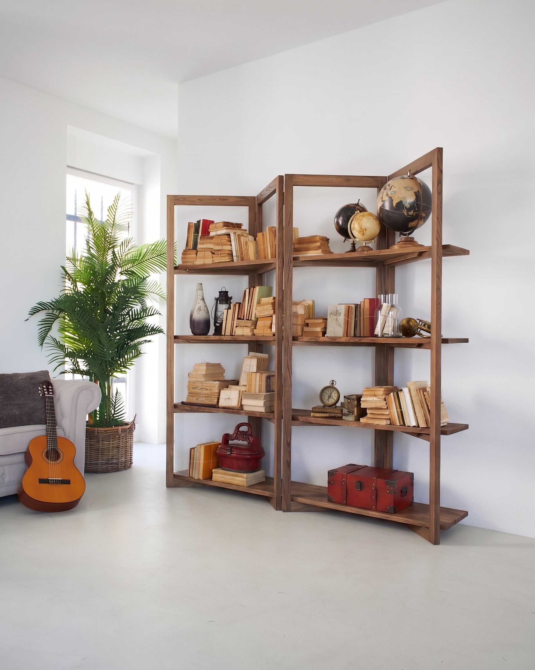 Libreria in legno di olmo di recupero Grange 200 cm - OrchideaMilano1981