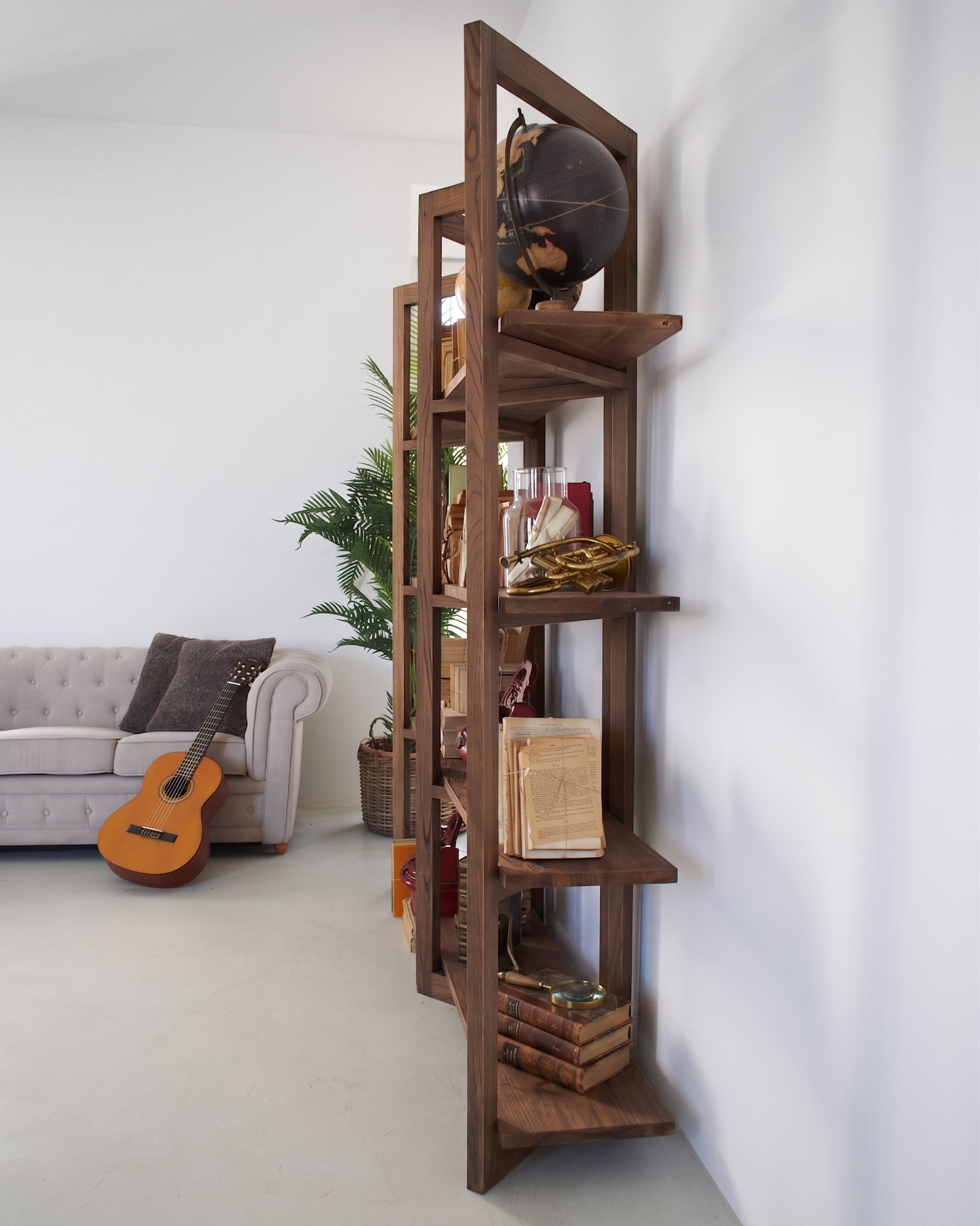Libreria in legno di olmo di recupero Grange 200 cm - OrchideaMilano1981