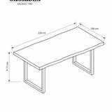 Tavolo in legno e ferro Detroit 220 cm