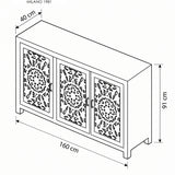 Credenza in legno di mango massello intagliato Jodhpur Big 160 cm