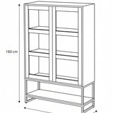 Credenza 2 ante a vetro in legno e ferro Skyline 110 cm