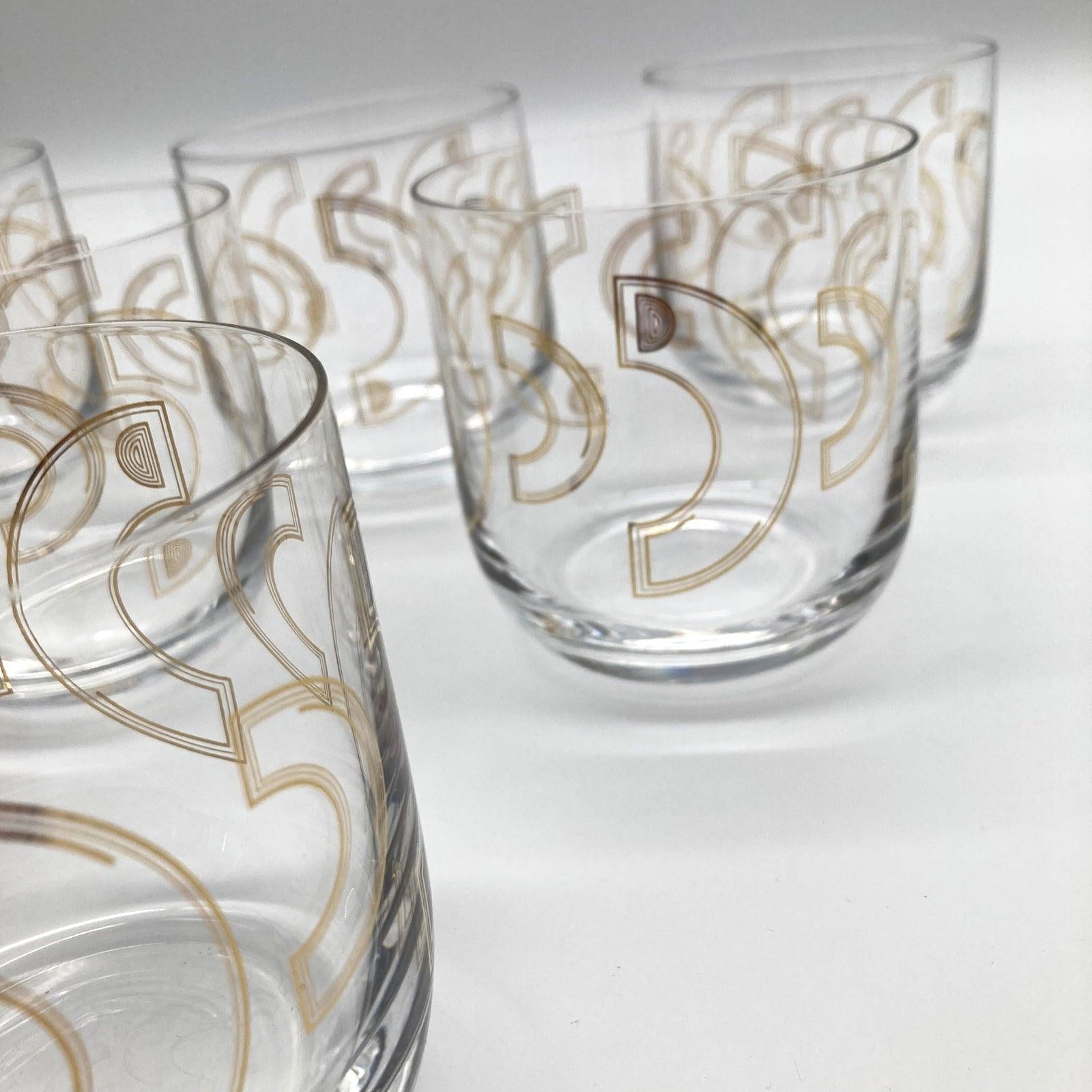 Bicchieri da acqua in vetro cristallino Art Deco set da 12 - OrchideaMilano1981