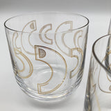 Bicchieri da acqua in vetro cristallino Art Deco set da 12 - OrchideaMilano1981