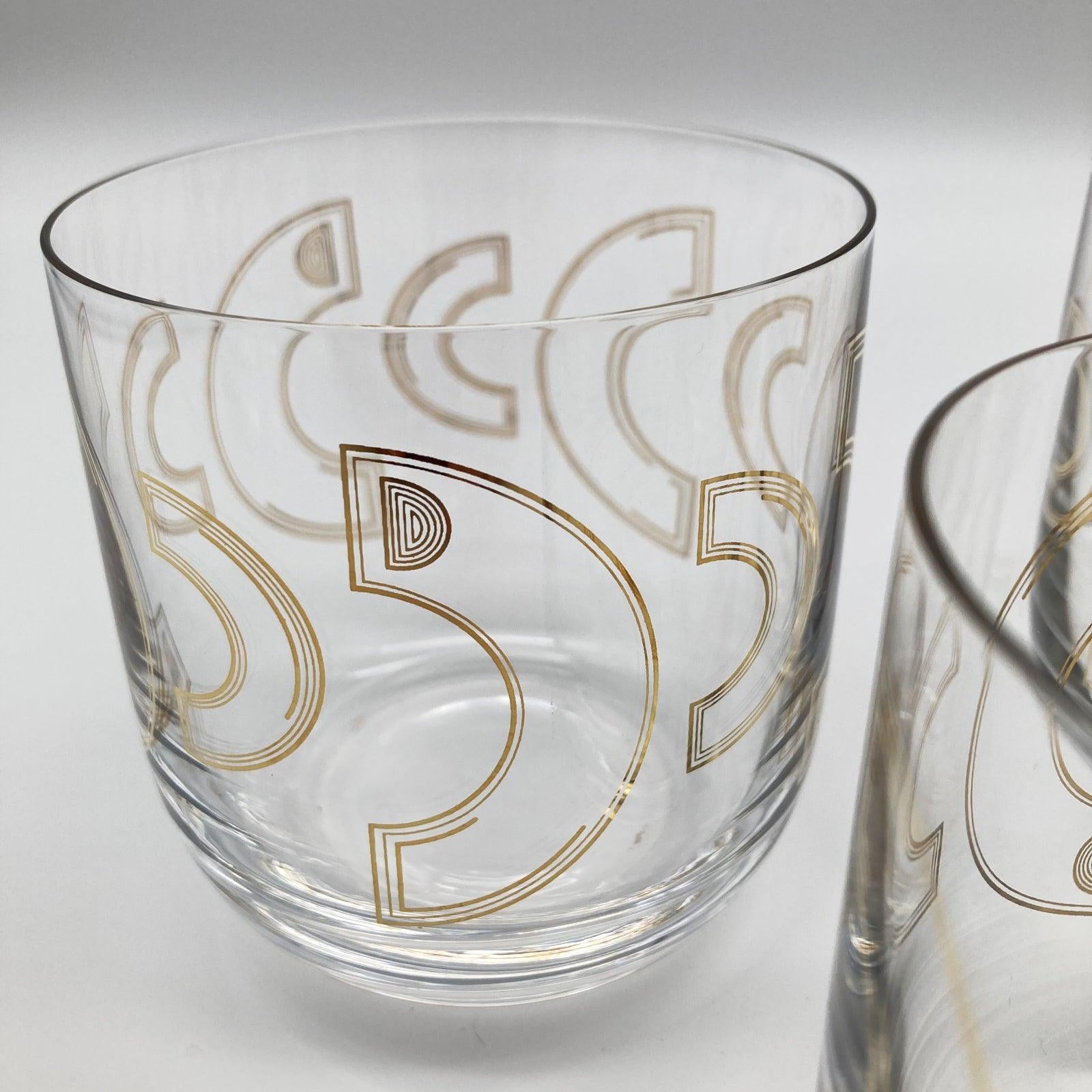Bicchieri da acqua in vetro cristallino Art Deco set da 12 - OrchideaMilano1981