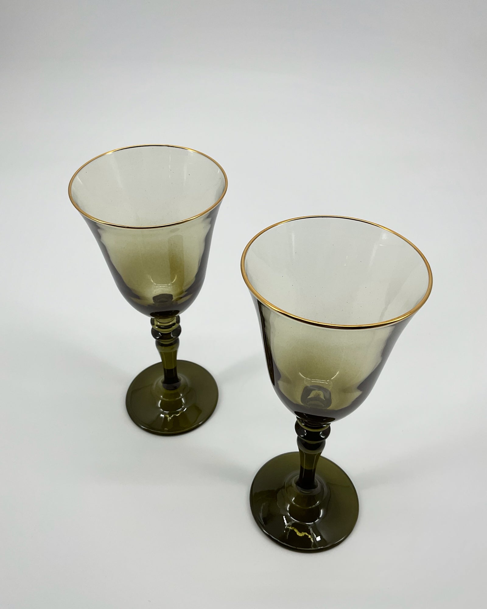 Calici in vetro con bordino in oro Green Christmas set da 6 - OrchideaMilano1981