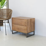 Comodino 2 cassetti in legno e ferro Skyline 60 cm - OrchideaMilano1981