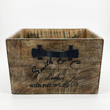 Cassetta in legno con manico in cuoio Vintage Storage - OrchideaMilano1981
