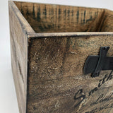 Cassetta in legno con manico in cuoio Vintage Storage - OrchideaMilano1981
