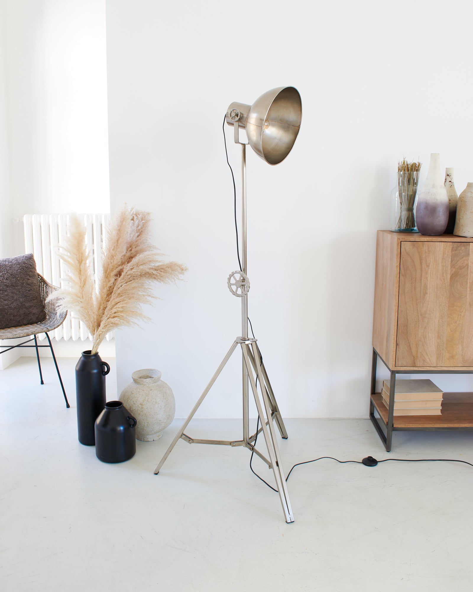 Lampada da terra in ferro Silver Antique - OrchideaMilano1981