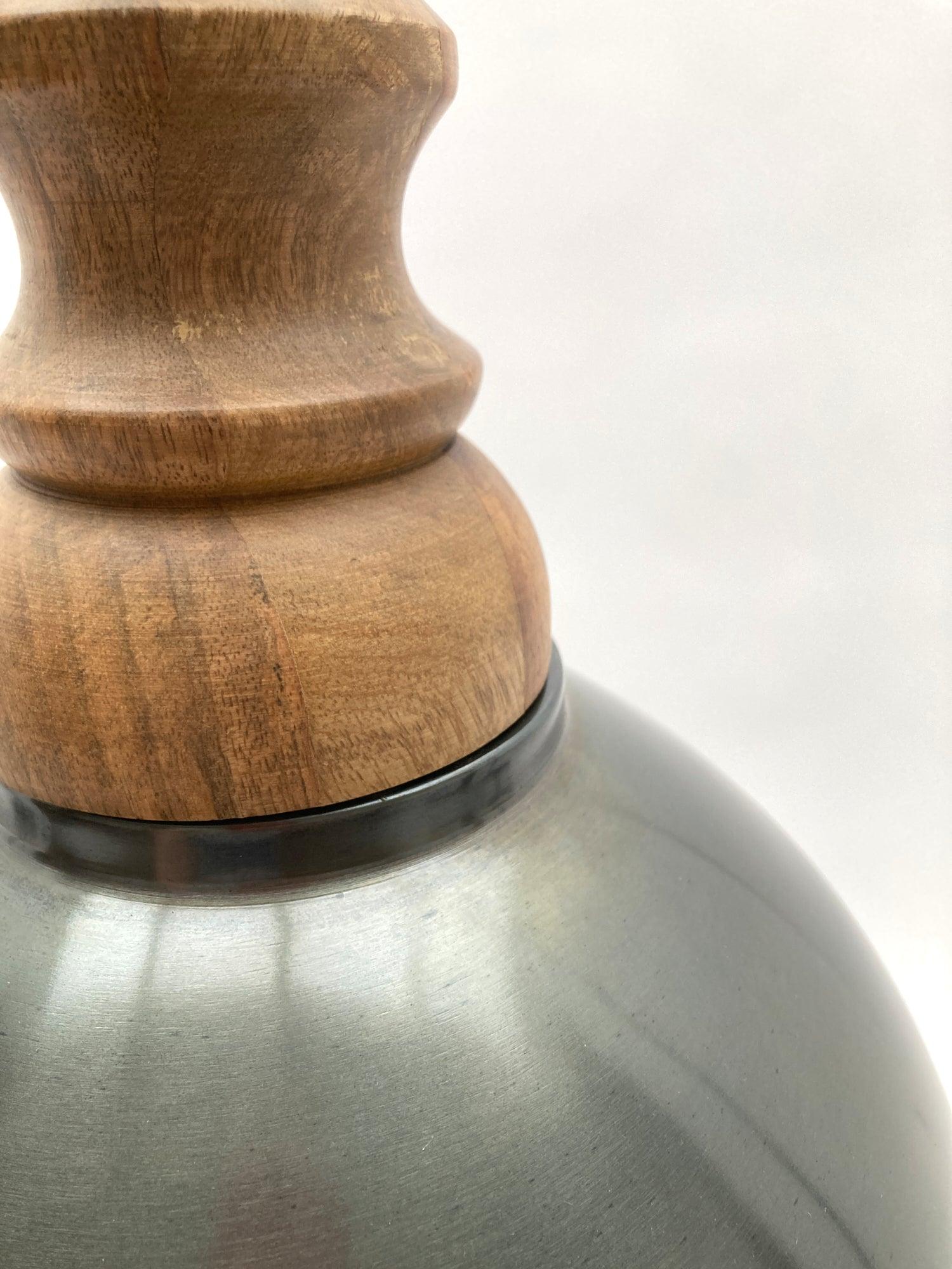 Lampadario stile industriale in metallo e legno Berlino - OrchideaMilano1981