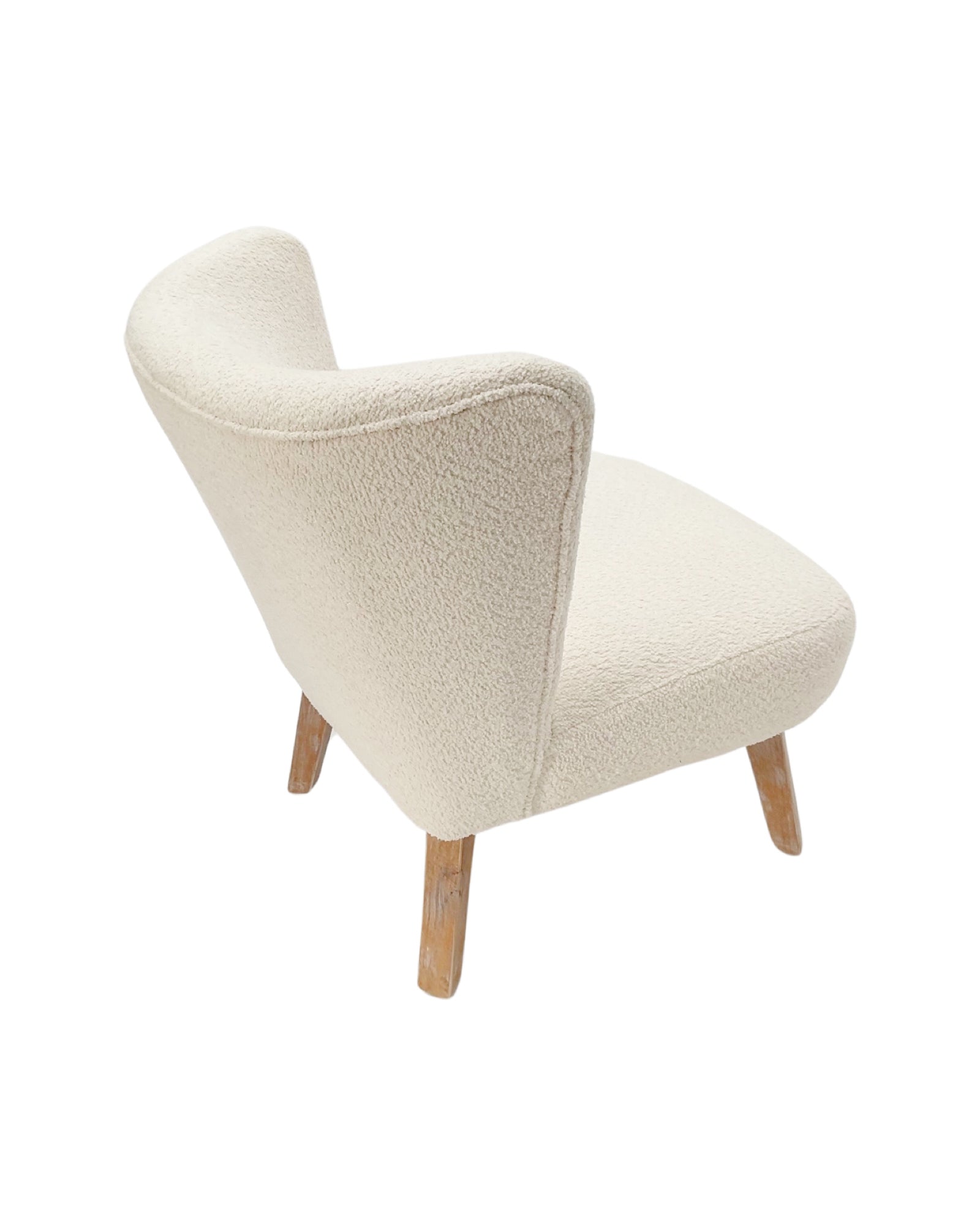 Poltrona in tessuto bouclé e legno Pure White - OrchideaMilano1981