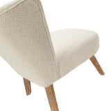 Poltrona in tessuto bouclé e legno Pure White - OrchideaMilano1981