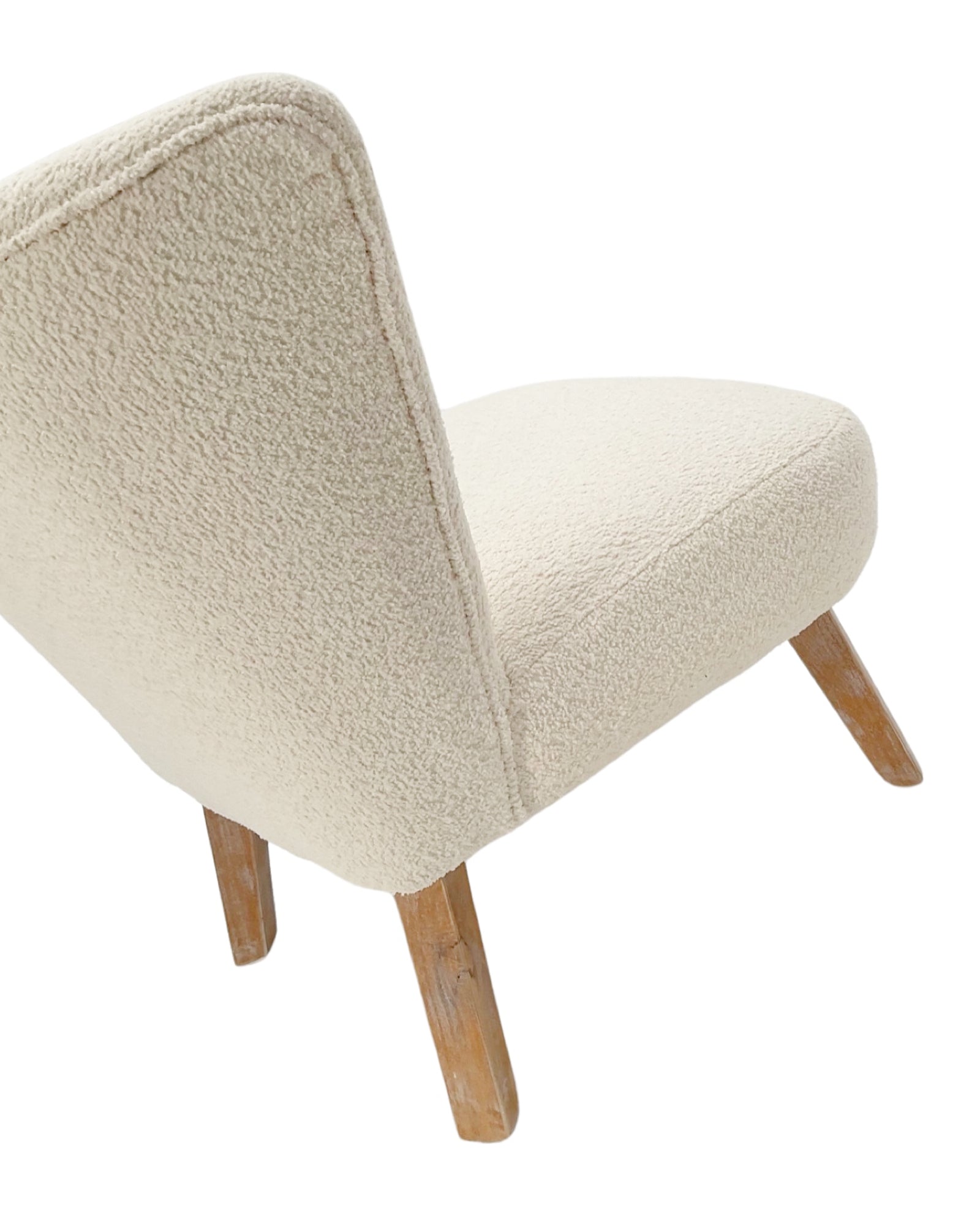 Poltrona in tessuto bouclé e legno Pure White - OrchideaMilano1981