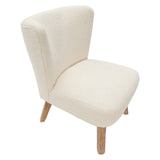 Poltrona in tessuto bouclé e legno Pure White - OrchideaMilano1981