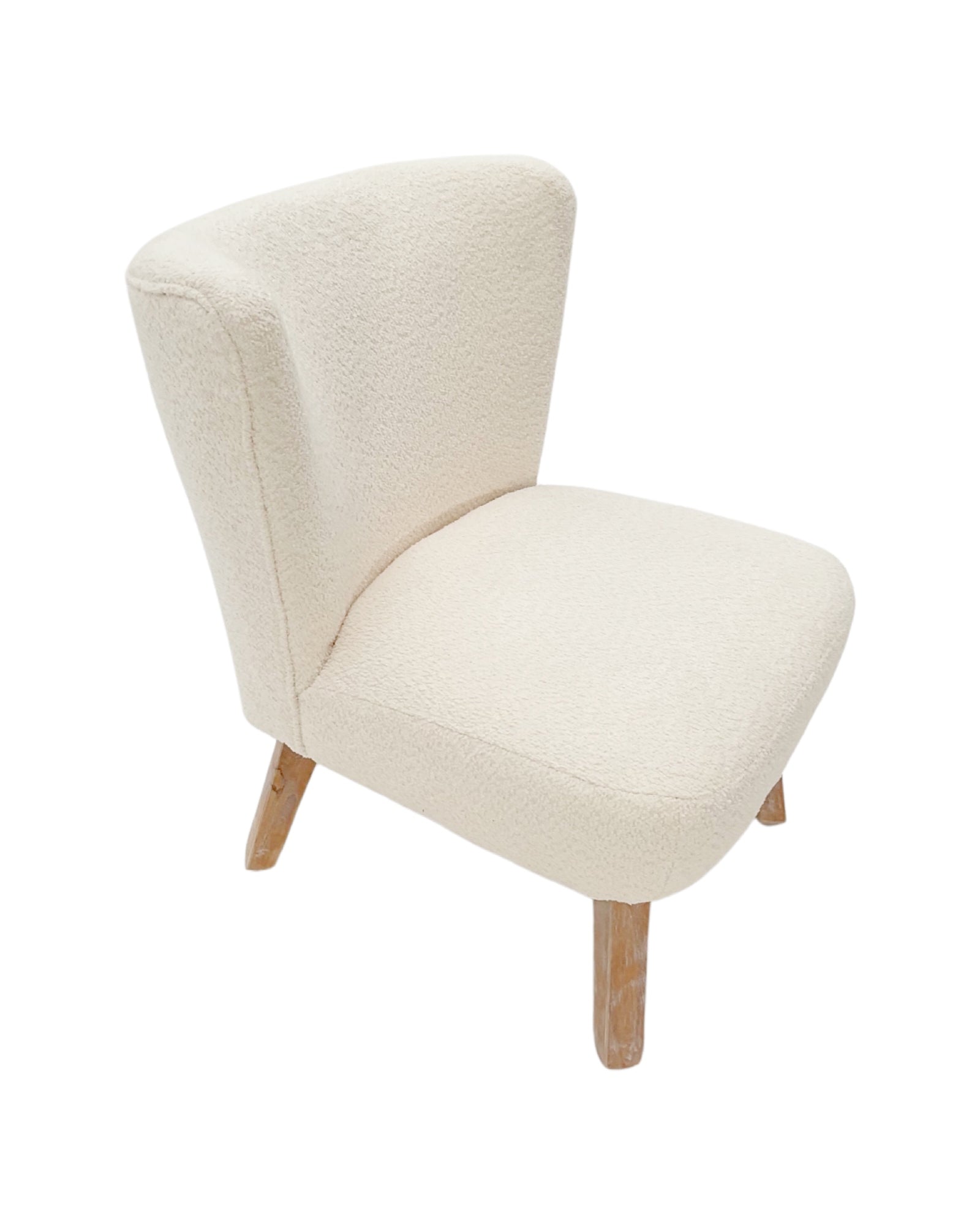 Poltrona in tessuto bouclé e legno Pure White - OrchideaMilano1981